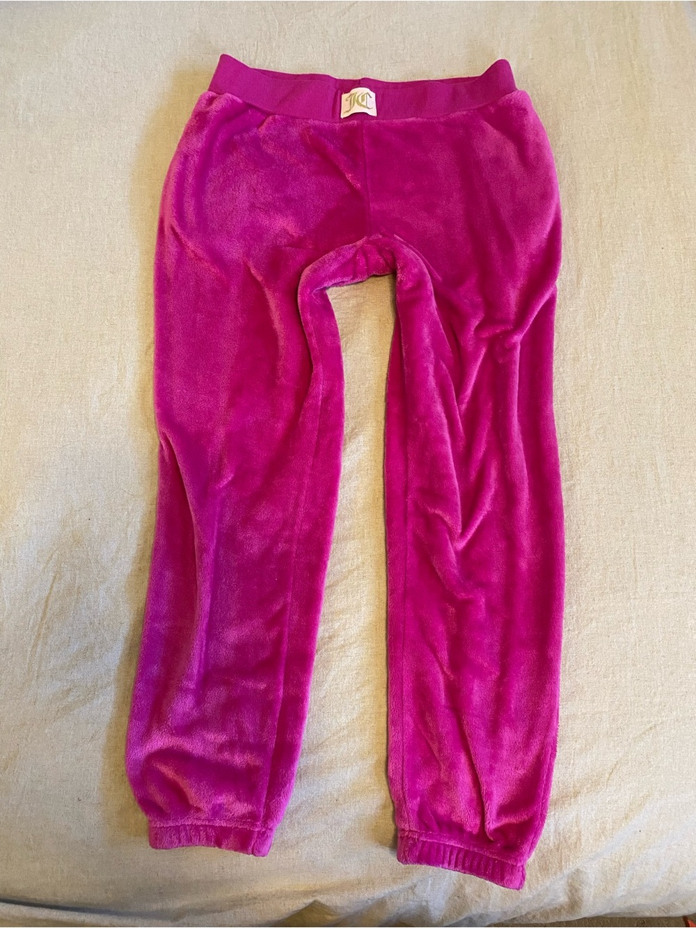Juicy couture Fuchsia Plush faux fur style  Jogger Pants